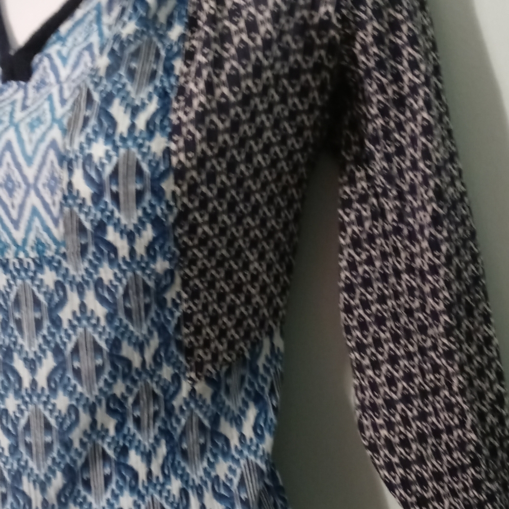 Lucky Brand Blouse Blue White‎ 100% Cotton Size Small - Picture 8 of 10